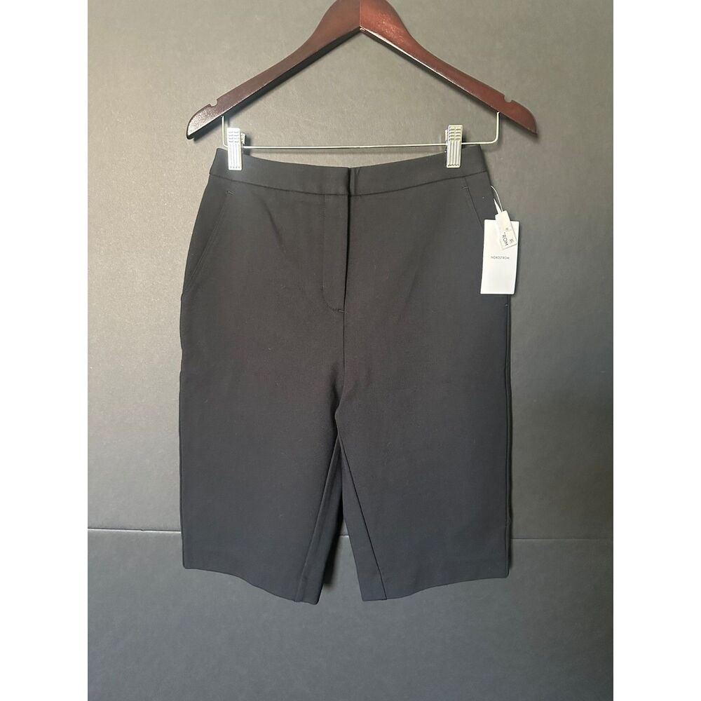 Nordstrom Dress Shorts 4 Bermuda Ponte Knit Stretch Career Business Casual Black - Picture 3 of 10
